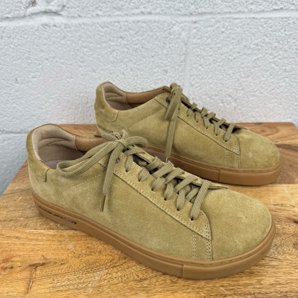 Birkenstock Suede Leather Lace-Up Sneakers – Olive Green Gum Sole | EU 40